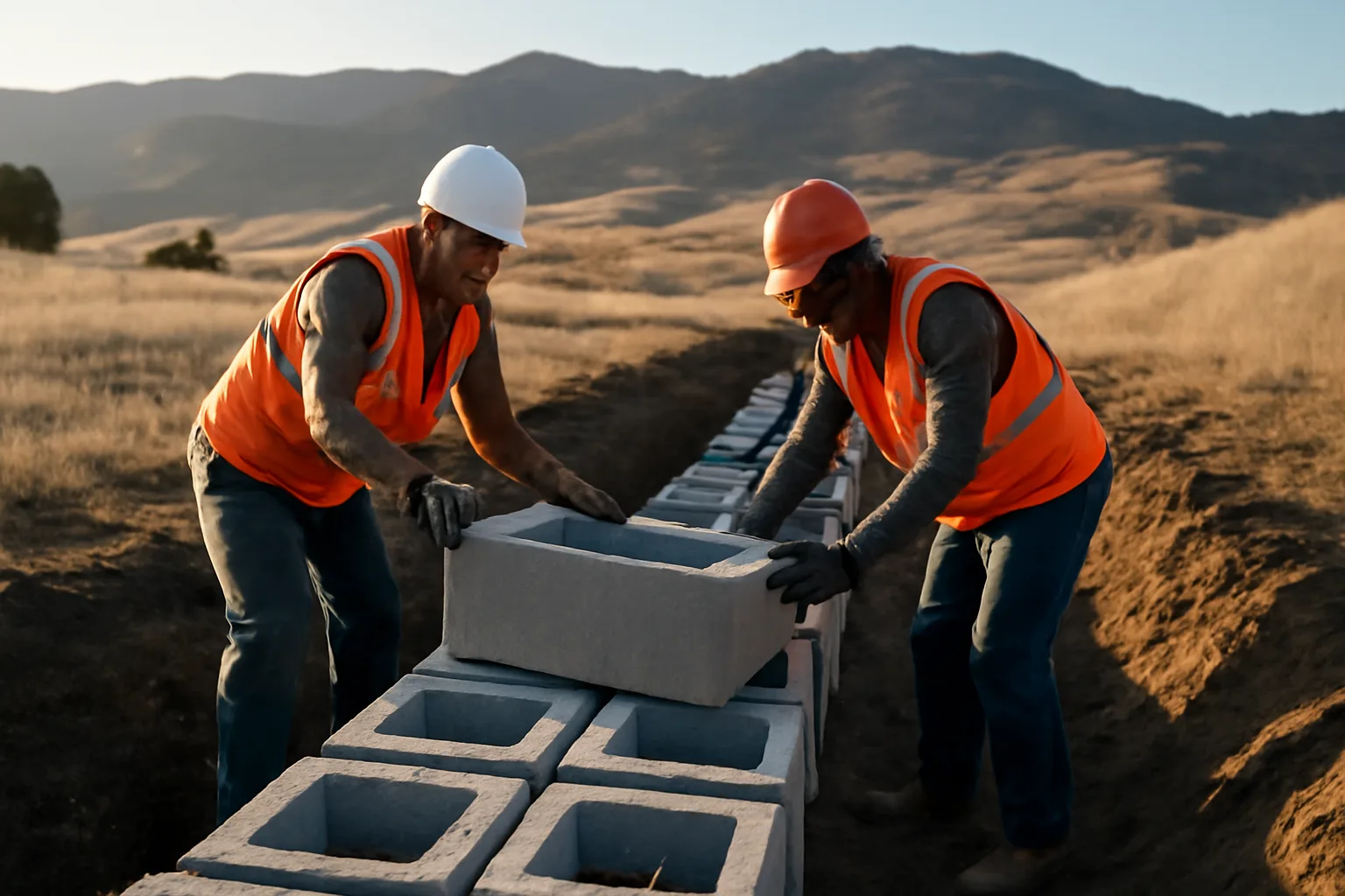 Workers set ICF contractor forms on a Colorado jobsite
