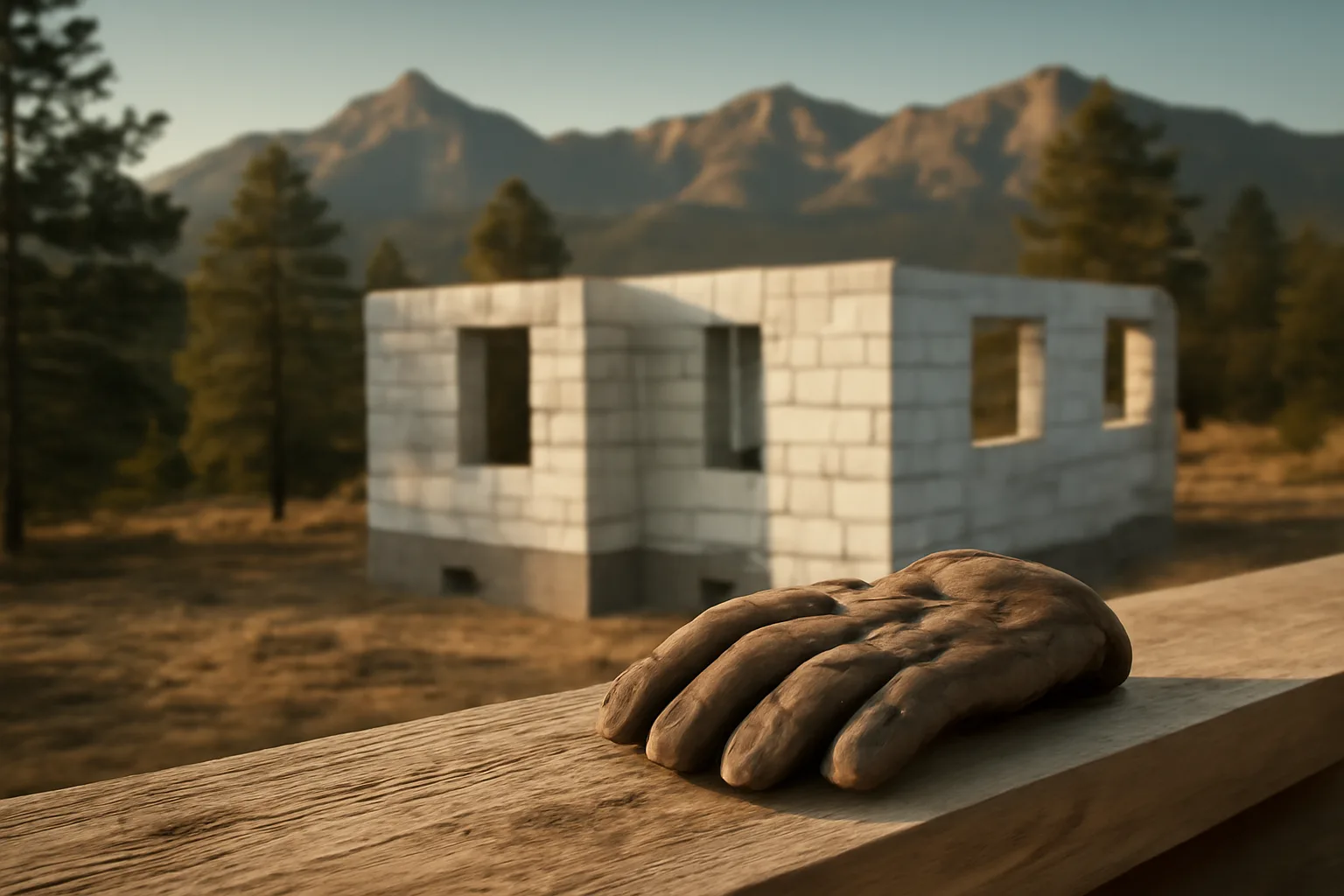 ICF block walls on a Colorado foothills house under construction